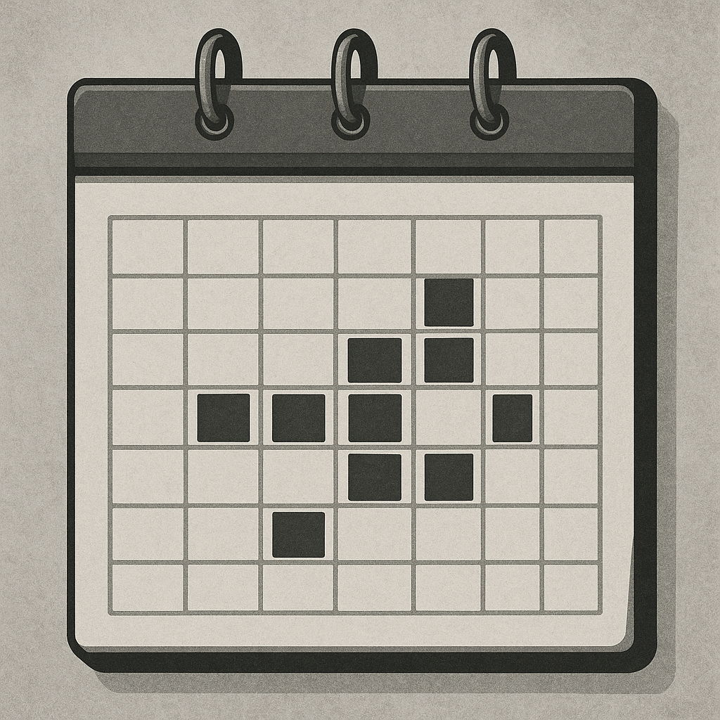 Calendar with marked trading days showing a prop firm challenge timeline with important dates highlighted