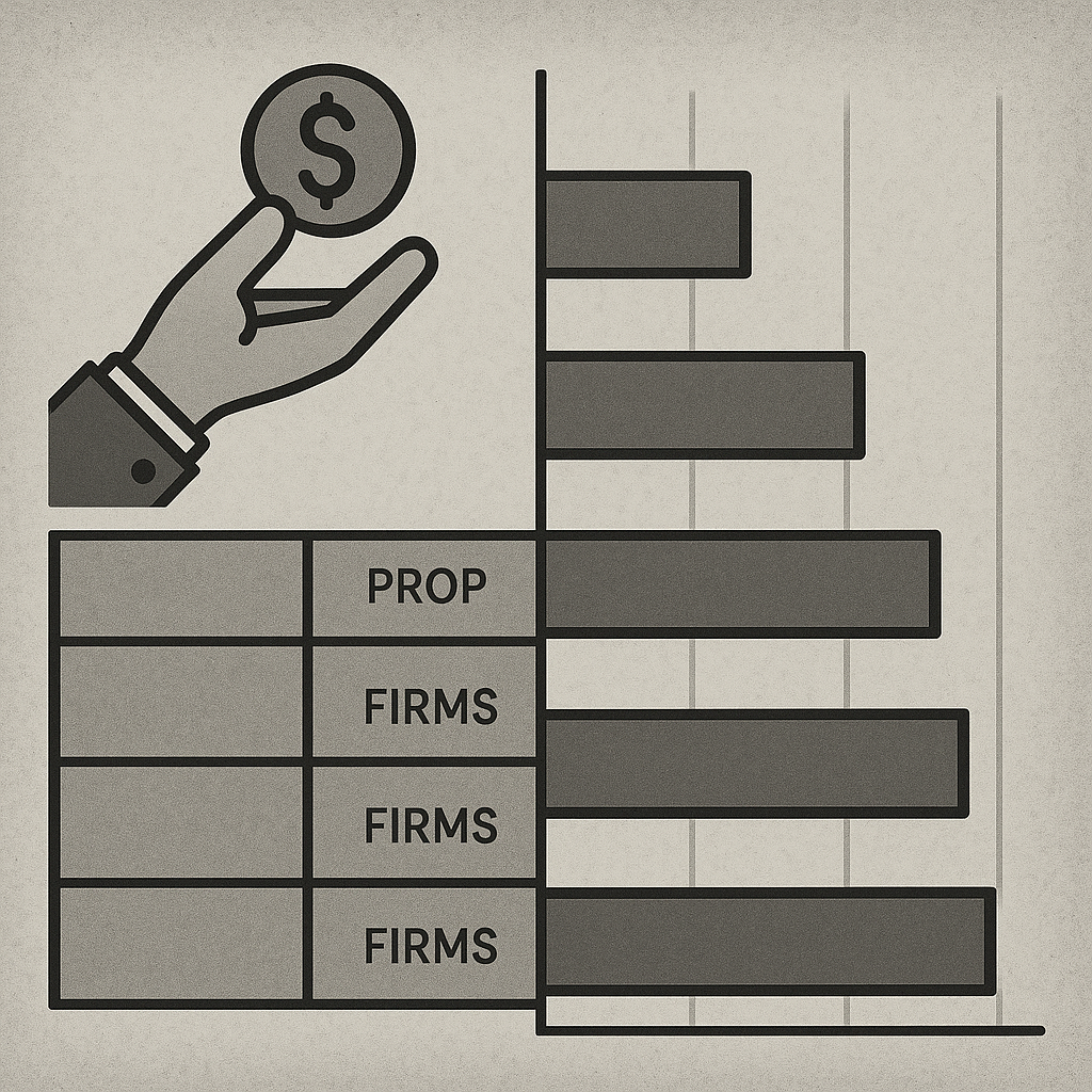 Comparison chart showing payout processing times across different prop firms