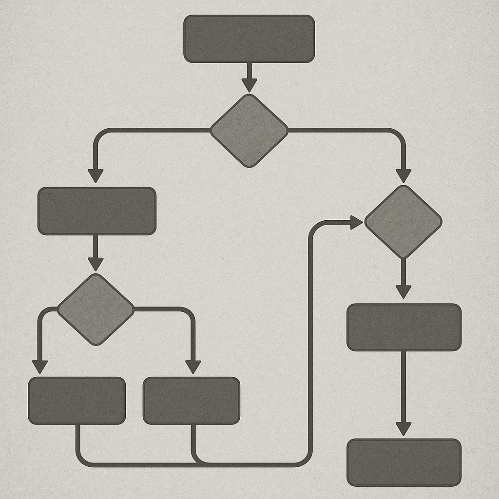 Step-by-step flowchart showing the decision process for selecting trade setups during a prop firm challenge