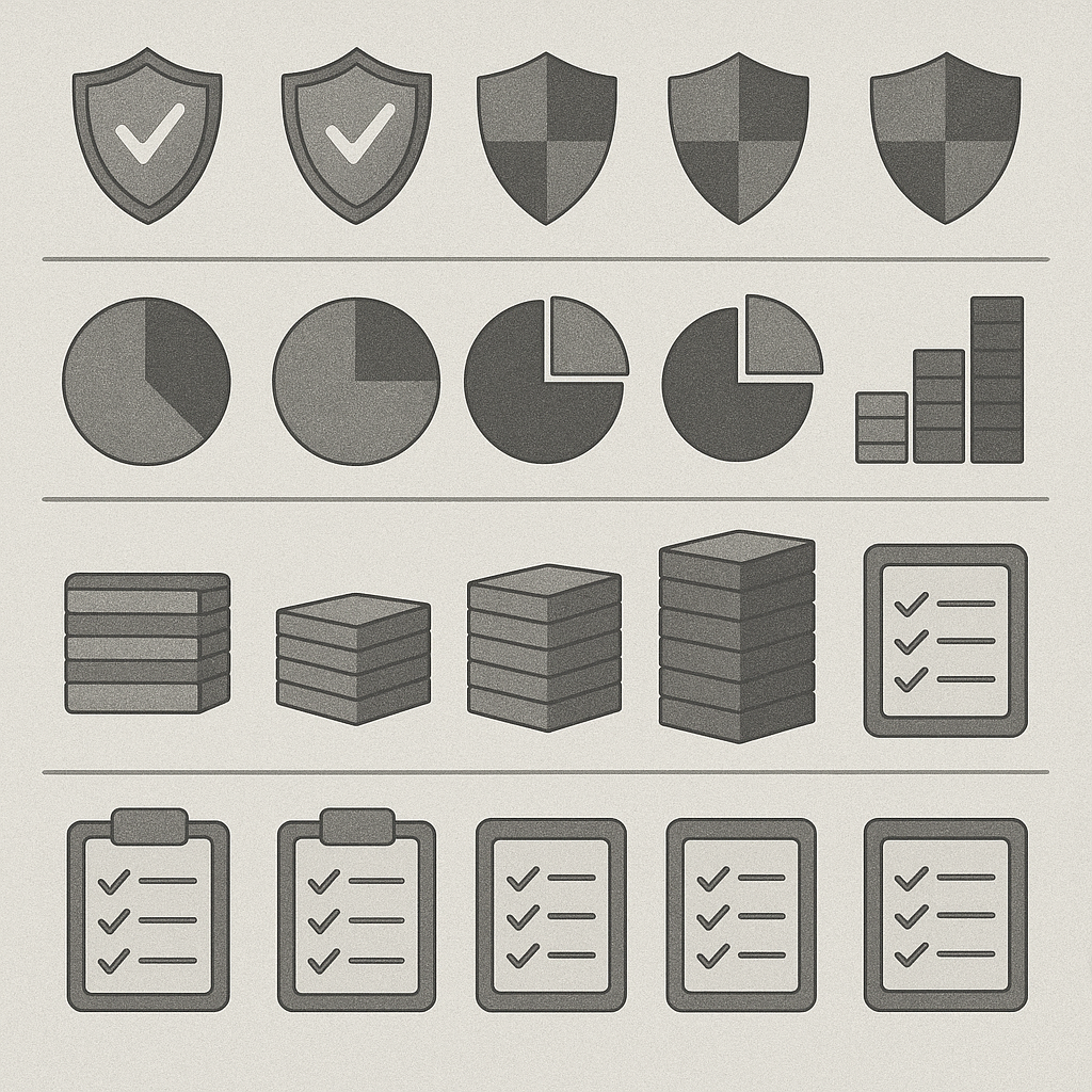 Comparison chart showing key metrics of top 5 prop firms: payout reliability, profit split, account sizes, and trading rules