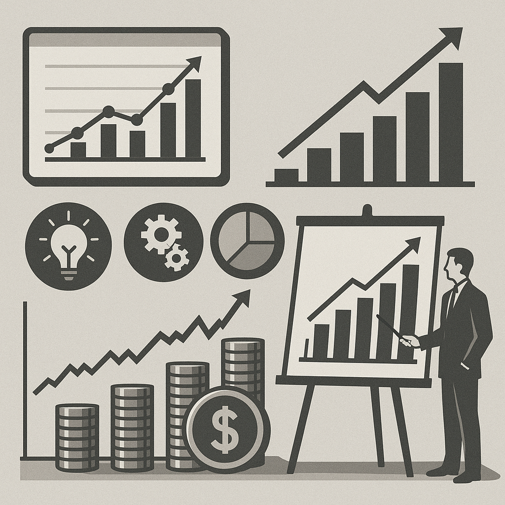 Infographic showing prop trading industry growth statistics, key trends, and projected market size for 2027-2030