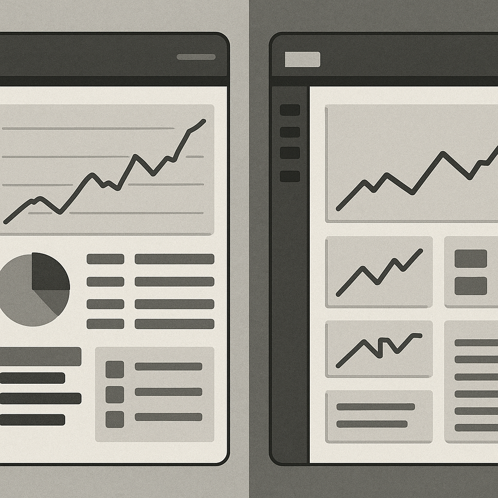 Split-screen comparison showing FundedX dashboard vs FTMO instant funding interface
