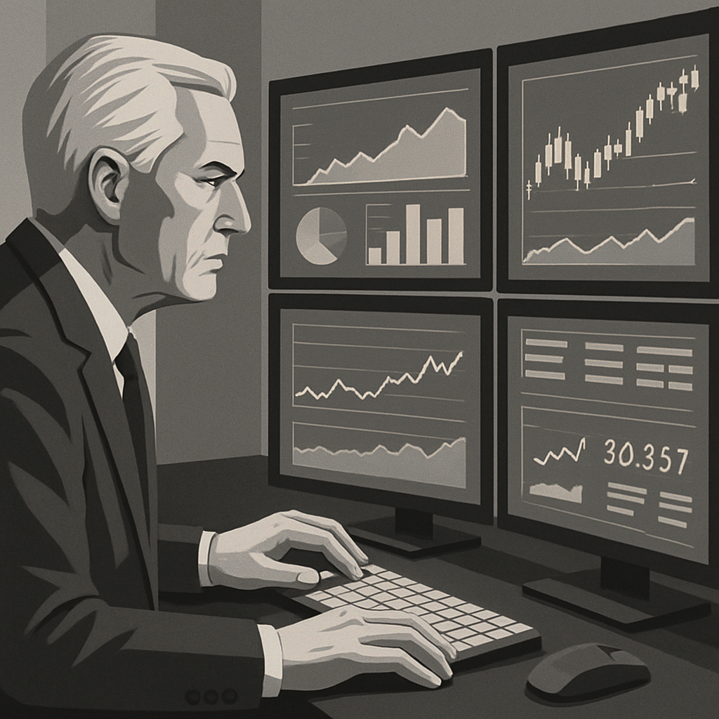 Successful trader reviewing multiple funded account performance metrics on professional trading dashboard