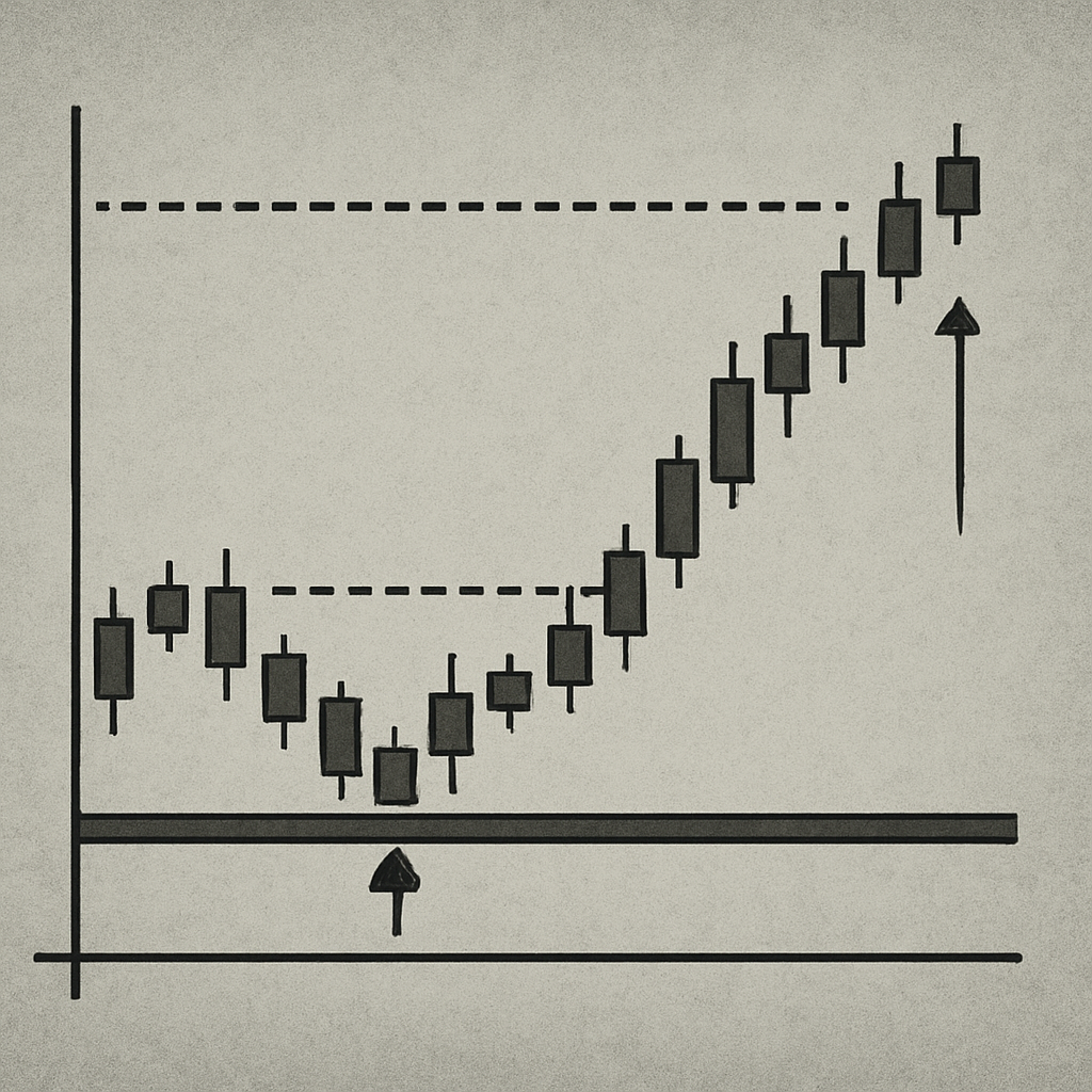 Trading chart showing a perfect support bounce setup with entry point, stop loss, and take profit levels clearly marked