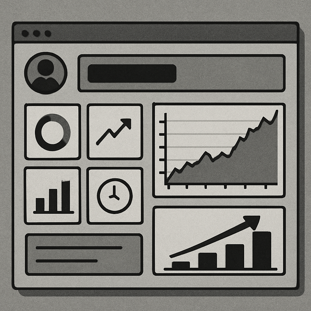Trading dashboard showing prop firm account performance metrics and profit scaling progression